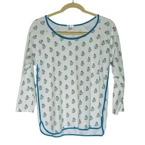 LAKE PJ 3/4 Sleeve Floral Print Top M